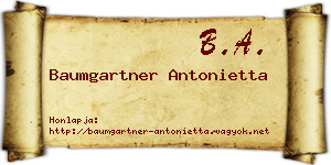 Baumgartner Antonietta névjegykártya